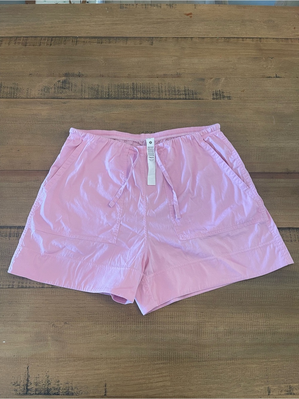 Light Pink Women's Drawstring Cotton Shorts